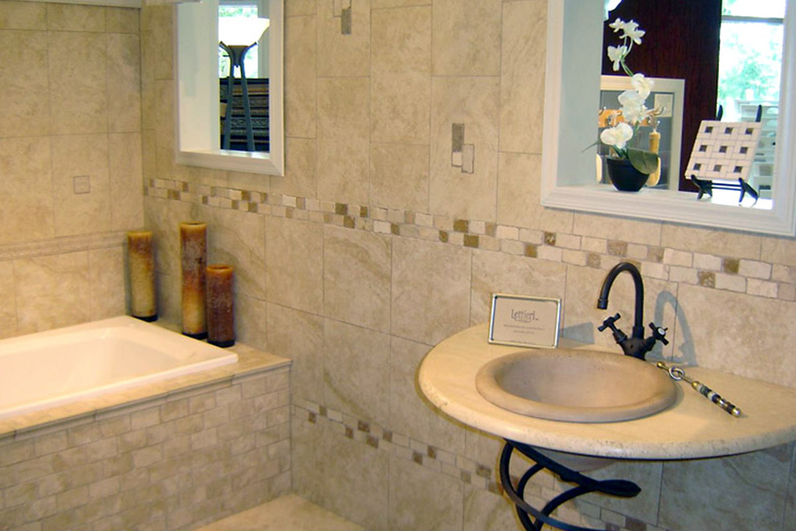 bathroom custom sink and tub